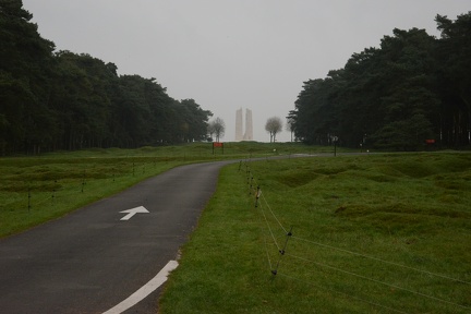 View across battlefield to memorial